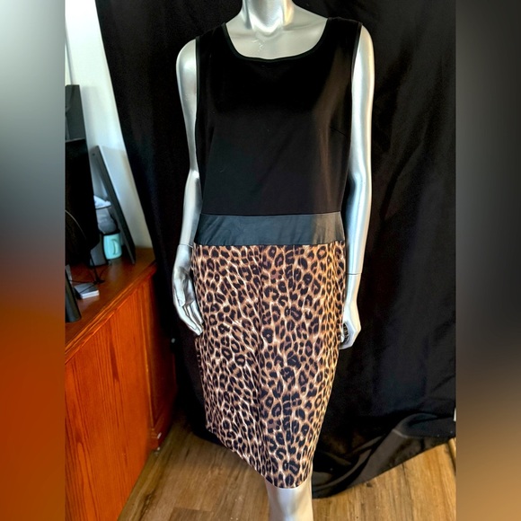 Aa Studio Dresses & Skirts - Black/ Leopard Sleeveless Dress